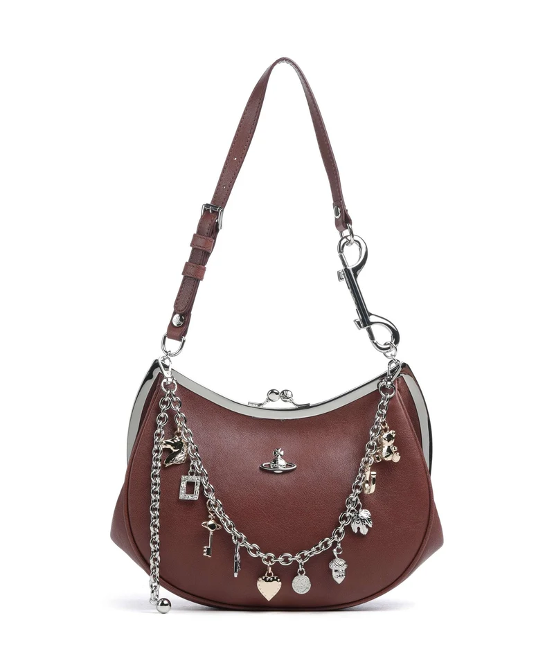 Vivienne Westwood Charm Frame Supple Borsa a spalla chestnut