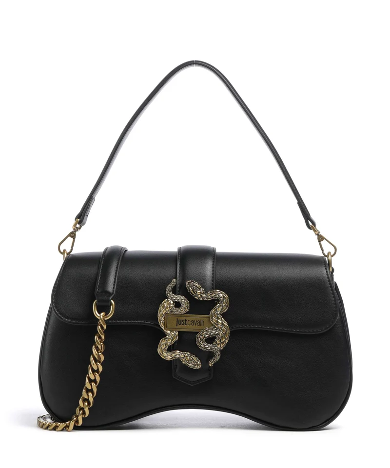 Just Cavalli Iconic Snakes Borsa a spalla black