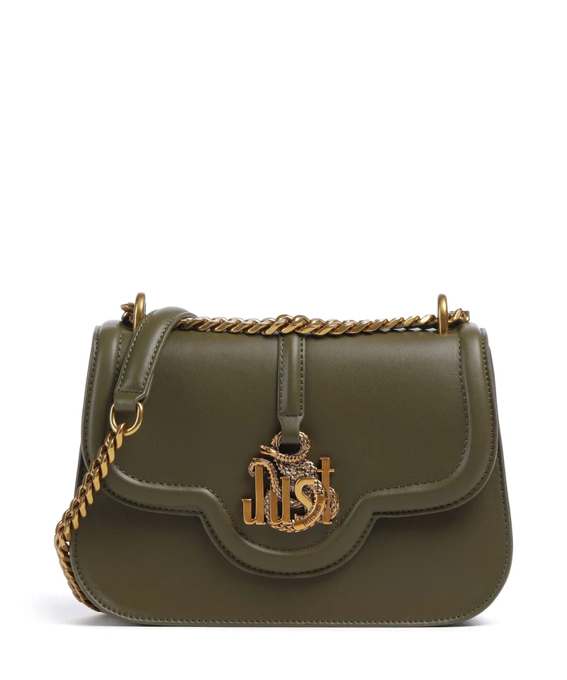 Just Cavalli Just Snake Borsa a spalla fir green