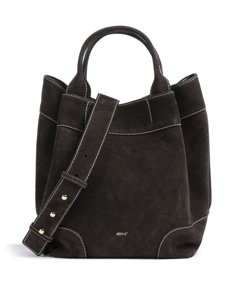 Abro Suede Essential Medium Borsa a mano dark brown