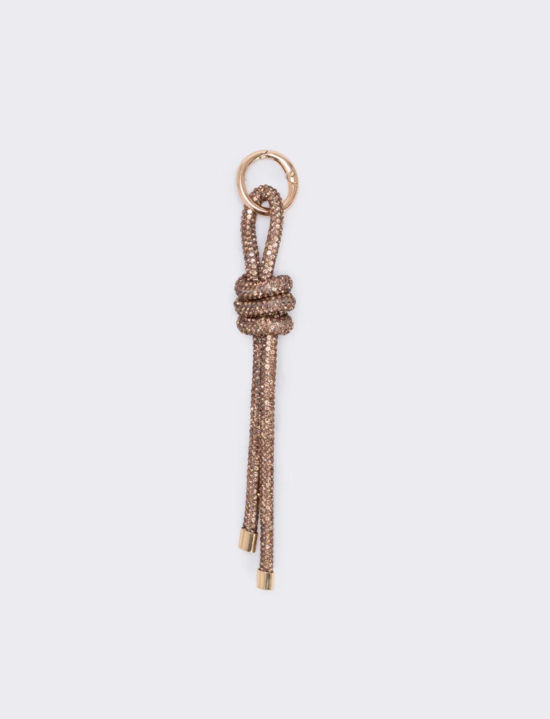 Portachiavi con nodo strass - Oro