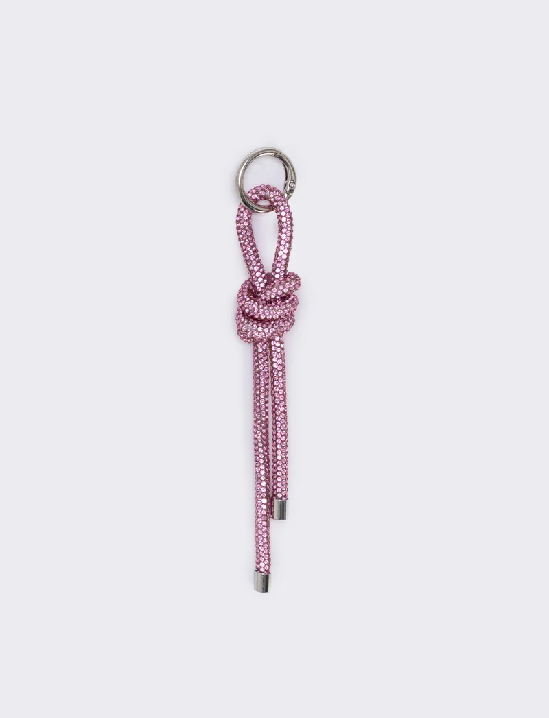 Portachiavi con nodo strass - Rosa