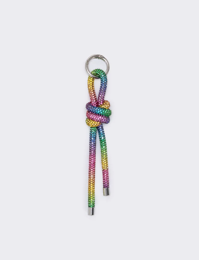 Portachiavi con nodo strass - Multicolore