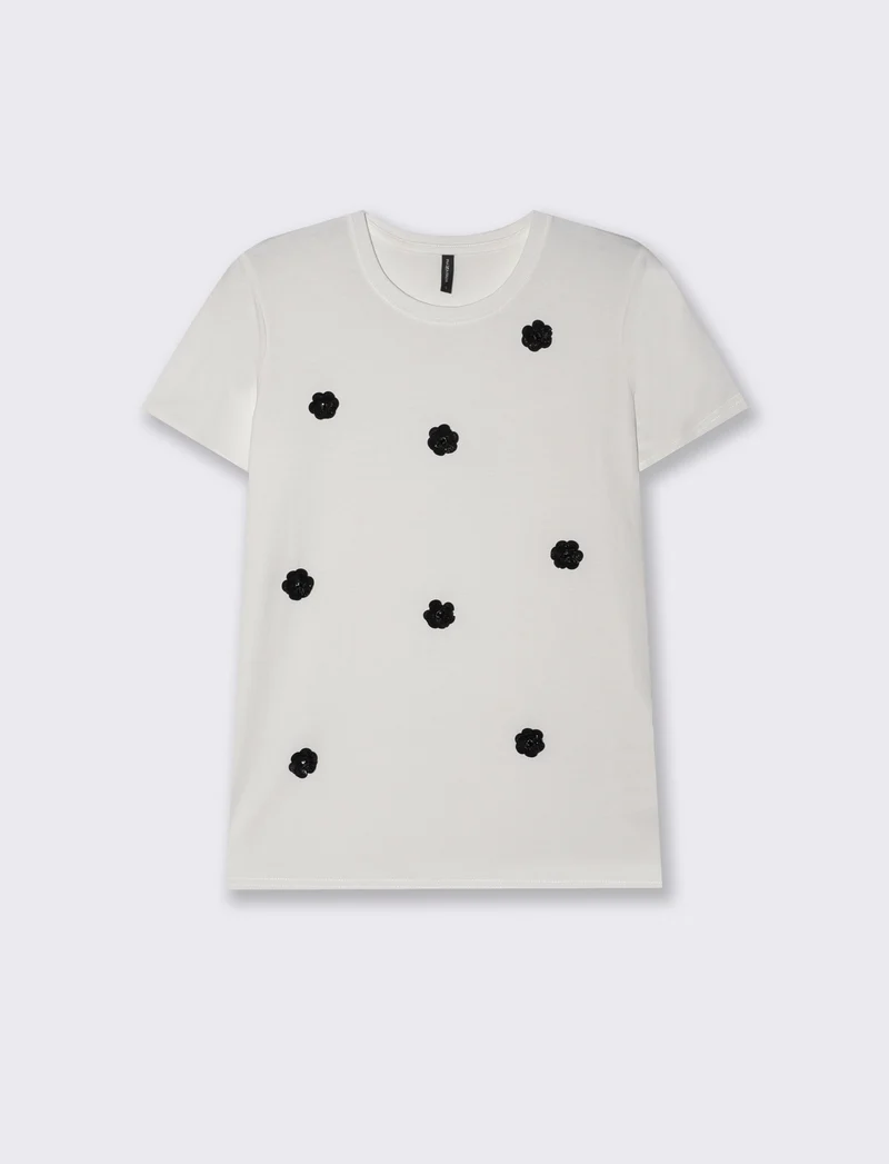 T-shirt cotone a manica corta con applicazioni - var 3