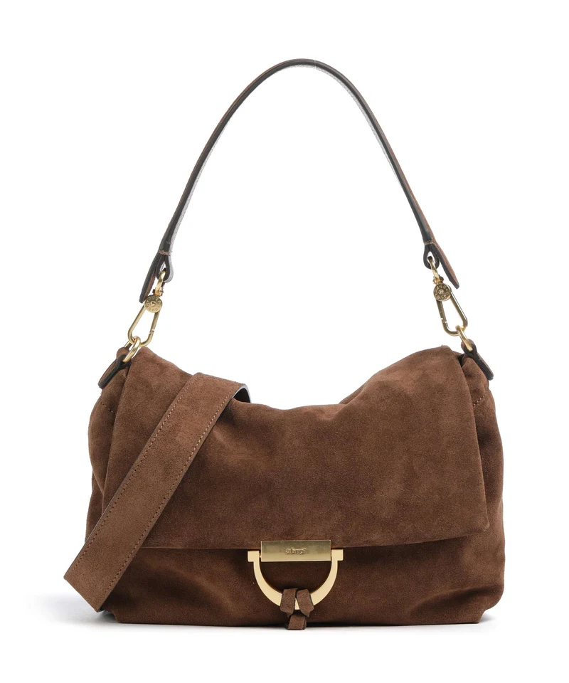 Abro Suede Temi Medium Borsa a spalla wood