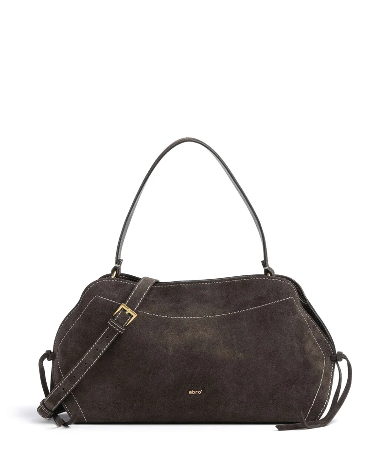 Abro Suede Necessity Small Borsa a spalla dark brown