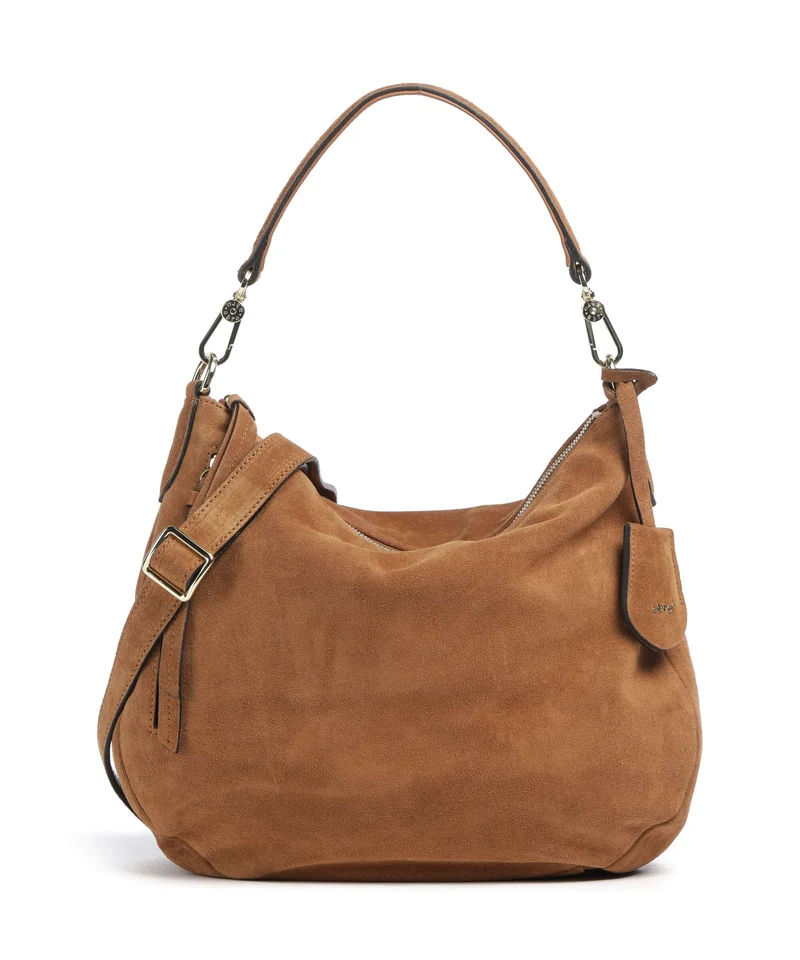 Abro Suede Juna Small Borsa hobo cuoio