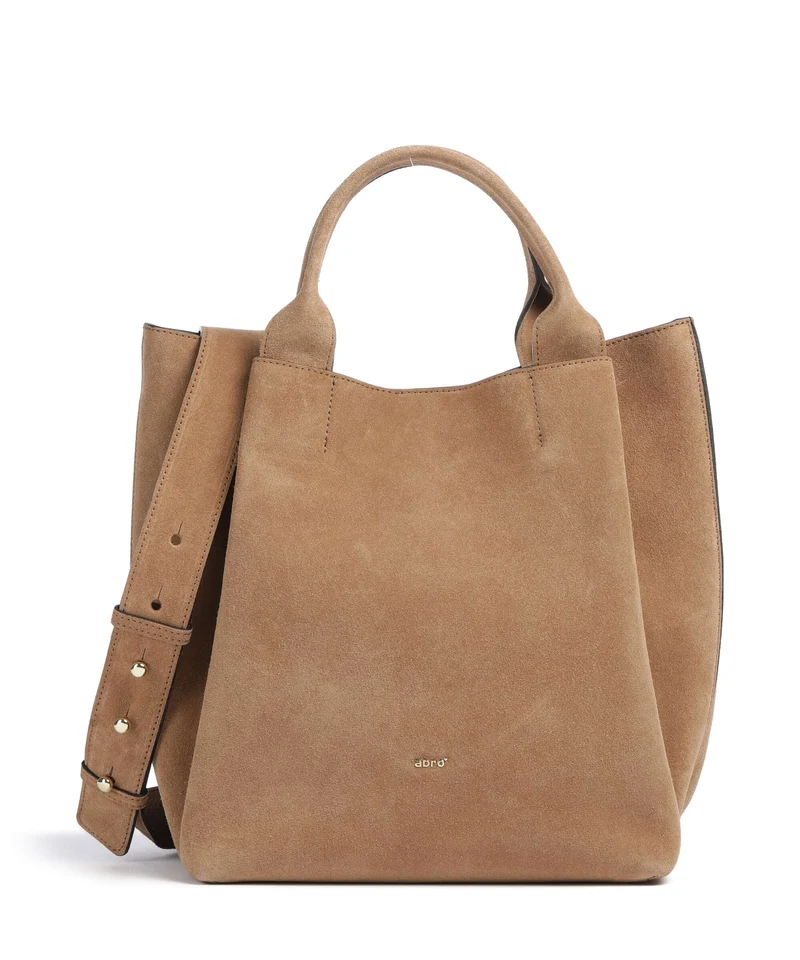 Abro Suede Essential Medium Borsa a mano cappuccino