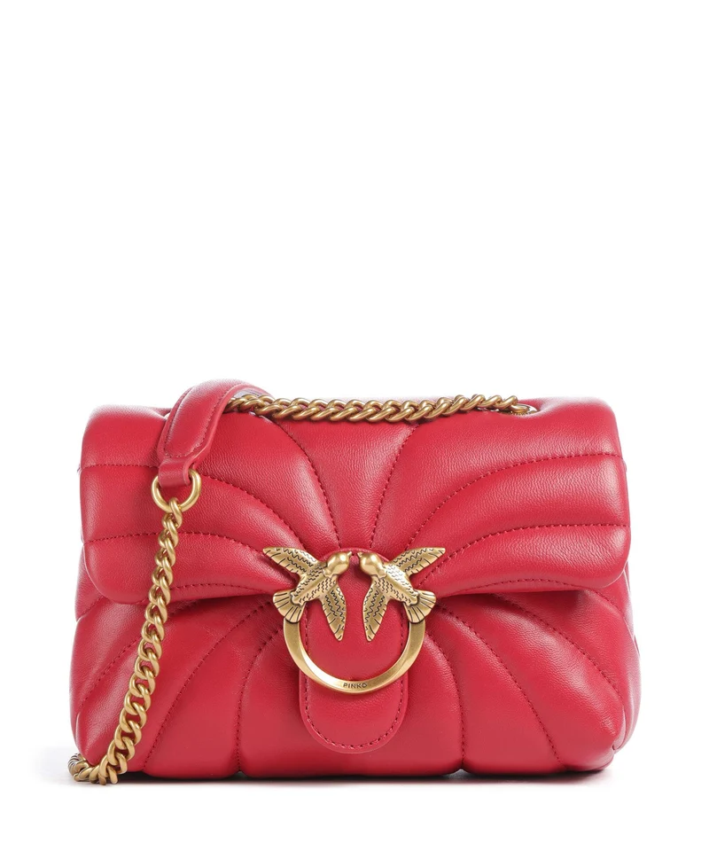 Pinko Love Puff Mini Borsa a spalla rosso rio/antique gold