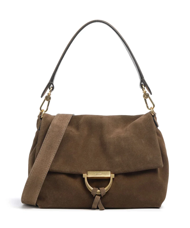 Abro Suede Temi Medium Borsa a spalla khaki