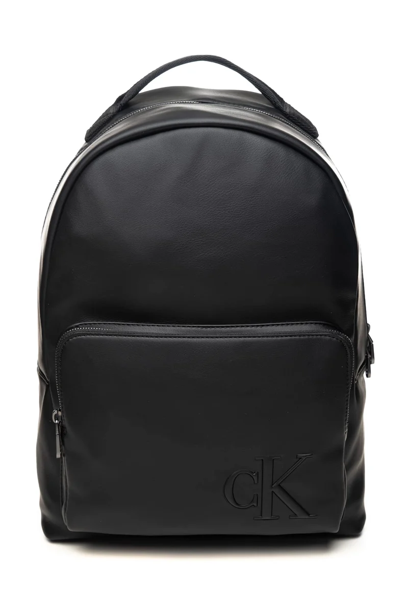 Zaino Calvin Klein Bold Ck Round Backpack Da Uomo Nero In Poliuretano