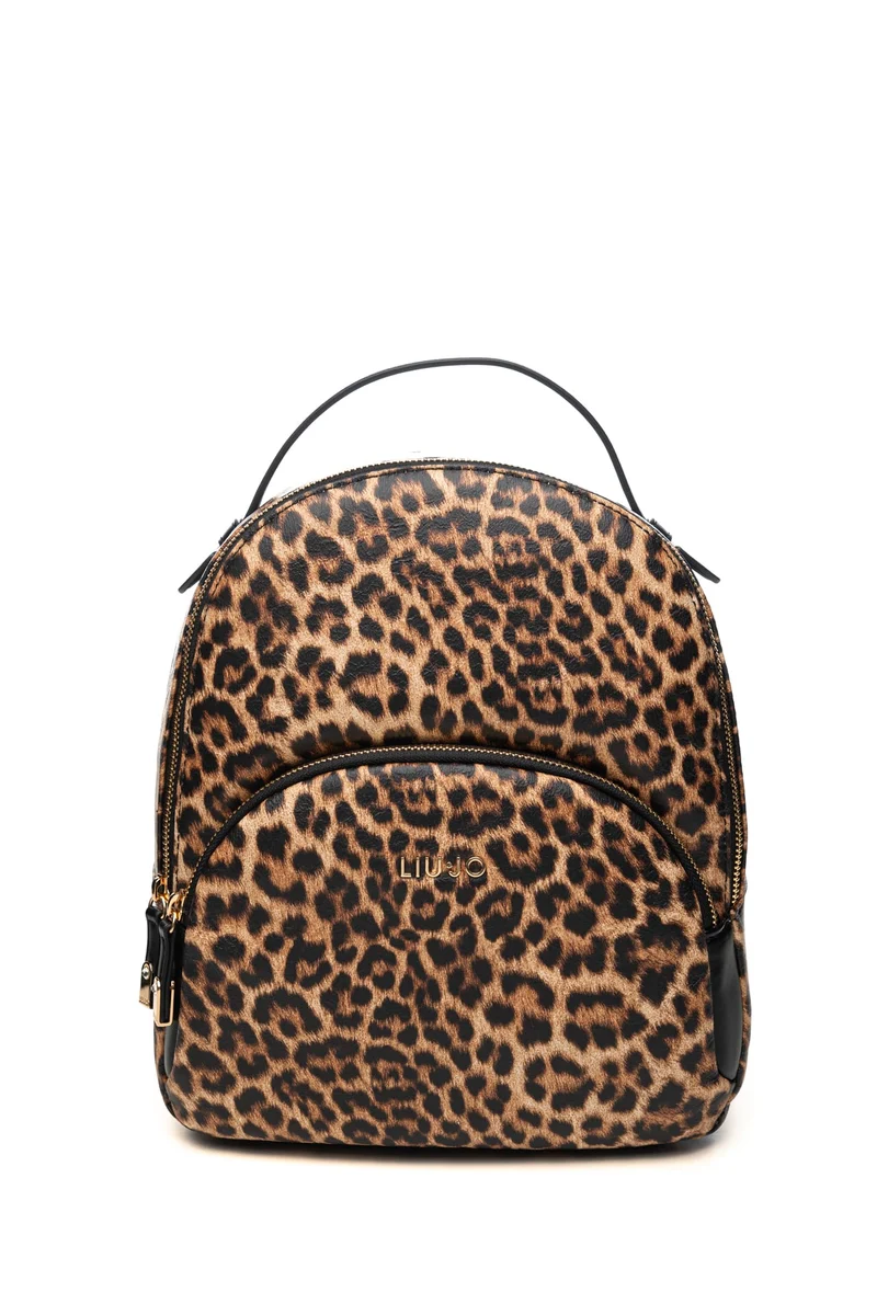 Zaino Liu Jo Manhattan Backpack Ecs M Da Donna Maculato Beige Marrone Nero In Poliuretano