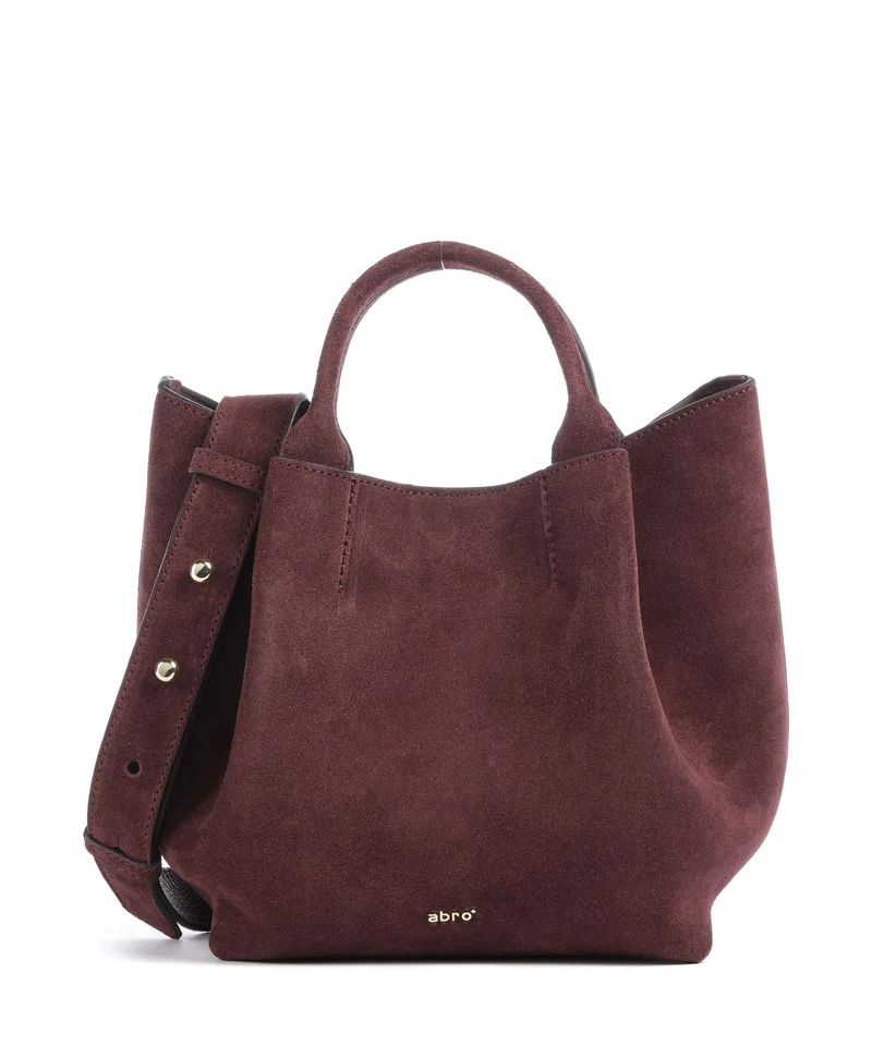 Abro Suede Essential Small Borsa a mano burgundy