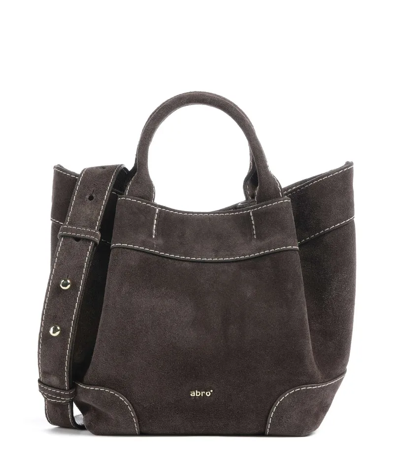 Abro Suede Essential Small Borsa a mano dark brown
