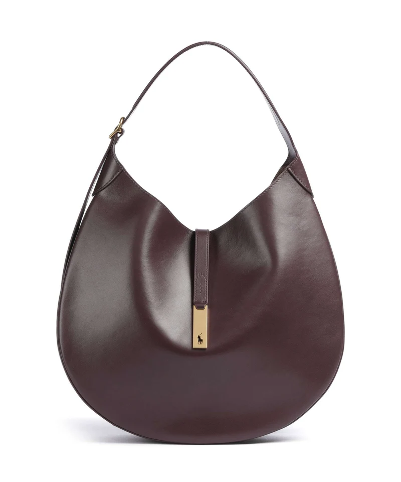 Polo Ralph Lauren ID Collection Medium Borsa hobo midnight merlot