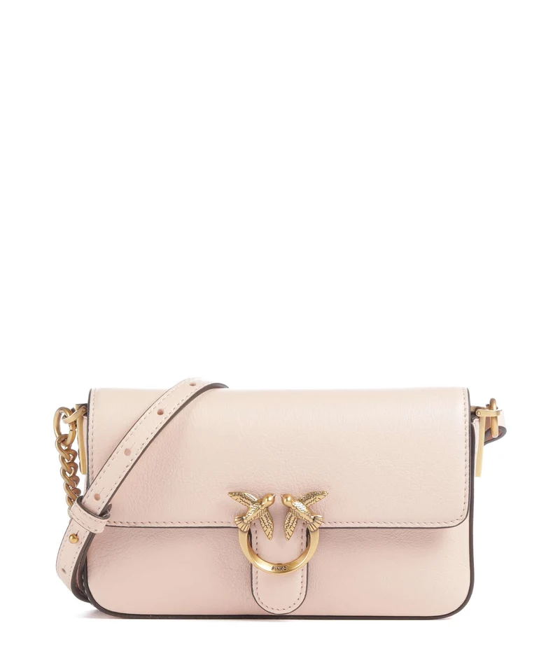 Pinko Love One Baby Slouchy Borsa a tracolla rosa cammeo/antique gold