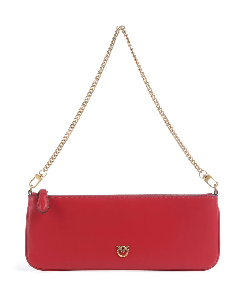 Pinko Flat Horizontal Borsa a spalla rosso rio/antique gold
