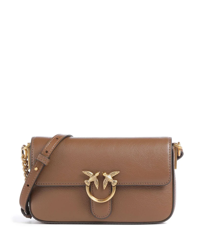 Pinko Love One Baby Slouchy Borsa a tracolla marrone cognac/antique gold