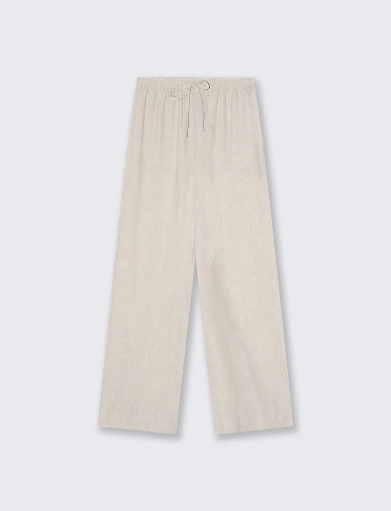 Pantalone Dritto Morbido con Coulisse - Grigio mel.