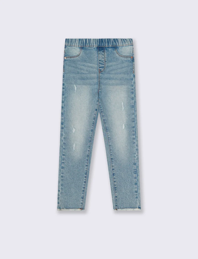 Jeggings denim stretch skinny con tasche - Denim chiaro