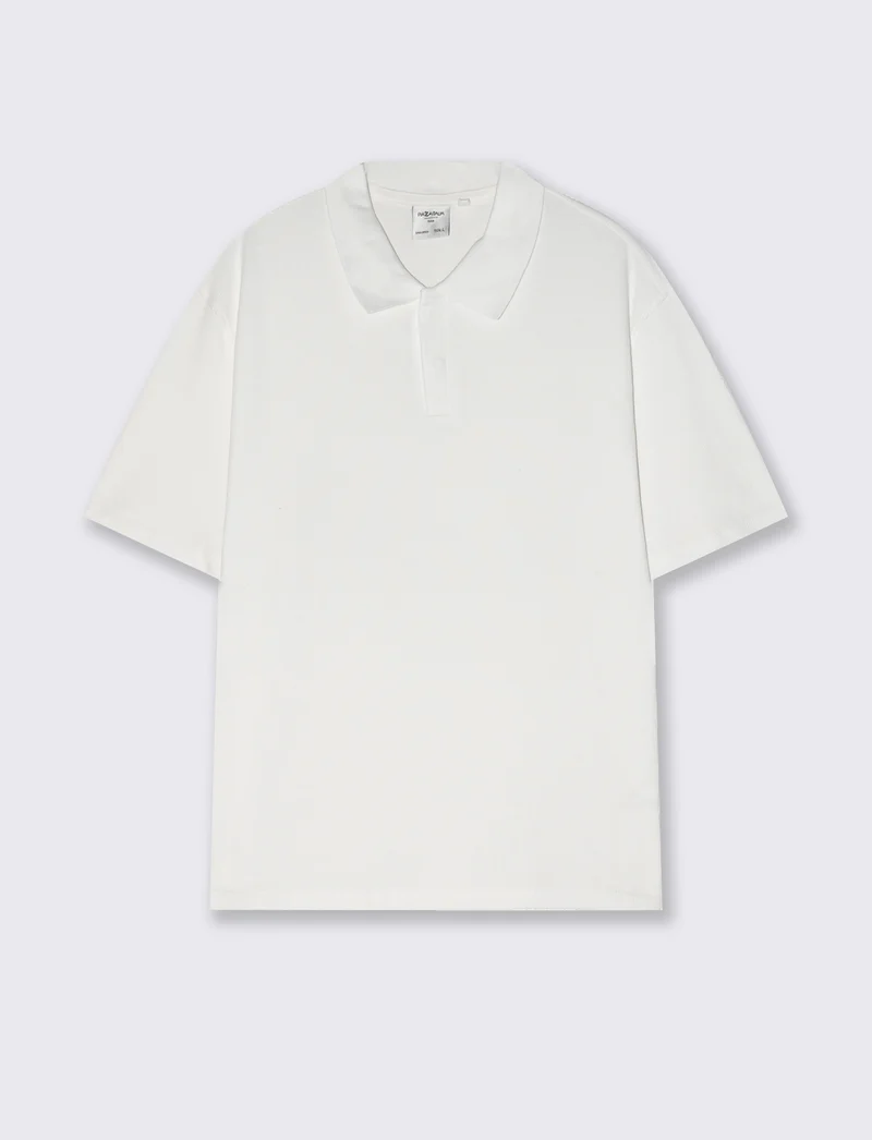 Polo Collo Derby in Micro Waffle - Bianco