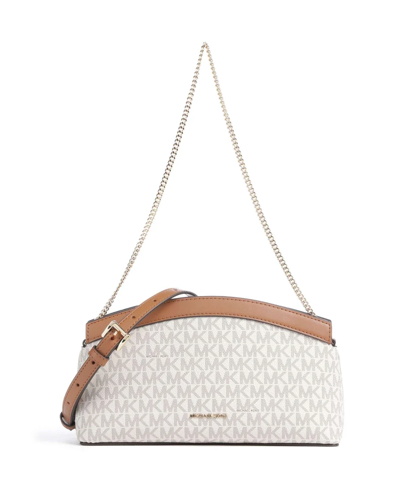 Michael Kors Athena Small Borsa a spalla vanilla/acorn