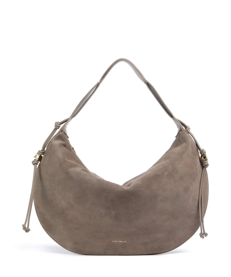 Coccinelle Thess Suede Borsa hobo warm taupe