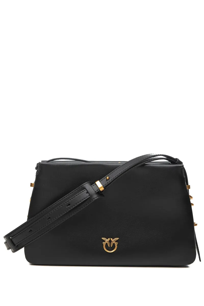Borsa Pinko Triplet Mini Gold Da Donna Nera In Pelle