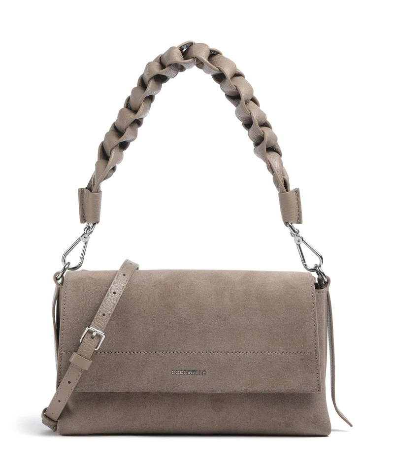 Coccinelle Boheme Suede Borsa a spalla warm taupe
