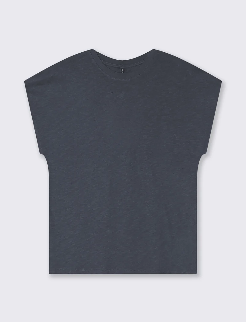 T-Shirt Manica T e Collo Tondo - Grigio piombo