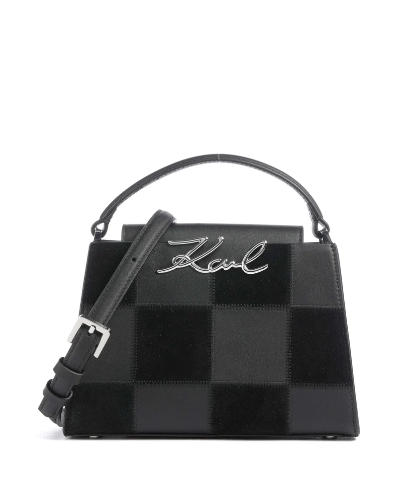 Karl Lagerfeld K/Signature Mini Borsa a mano black nickel