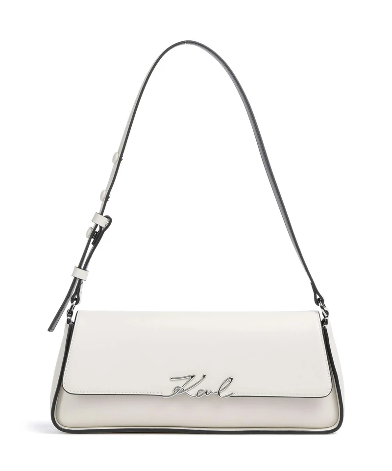 Karl Lagerfeld K/Signature Borsa a spalla off white