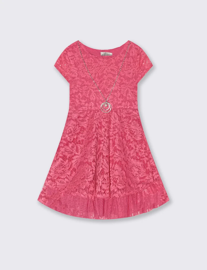 Abito in pizzo - Fuxia
