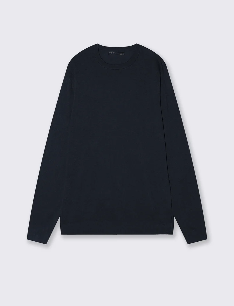 Maglia Girocollo Basic Regular Fit - Blu