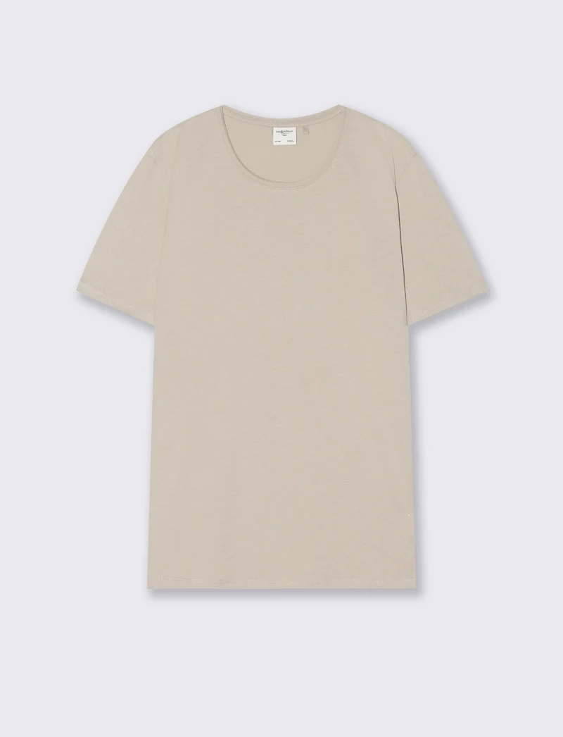 T-shirt Orli regular fit con orli vivi - Beige