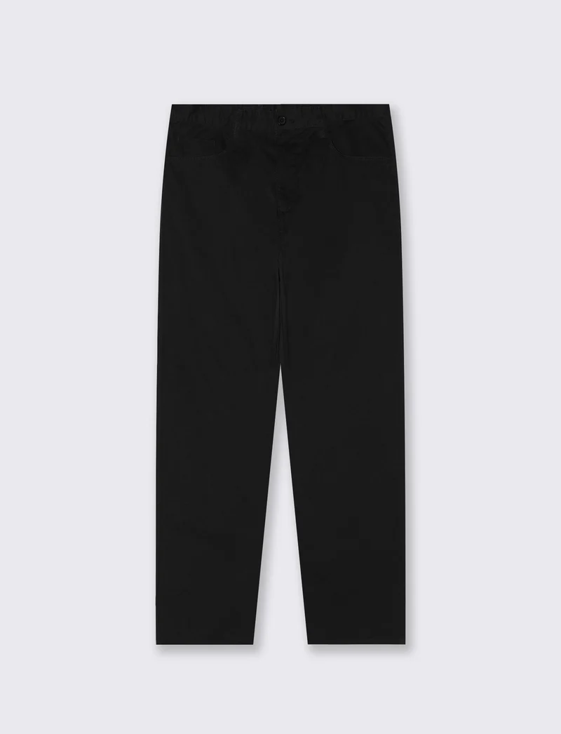 Pantaloni Regular Fit 5 Tasche Twill - Nero