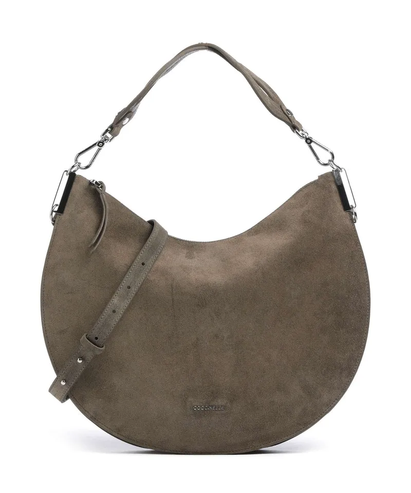 Coccinelle Sunup Suede Borsa a spalla fango
