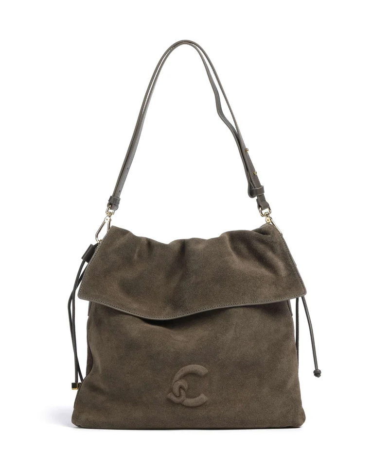Coccinelle Lidia Suede Borsa hobo fango