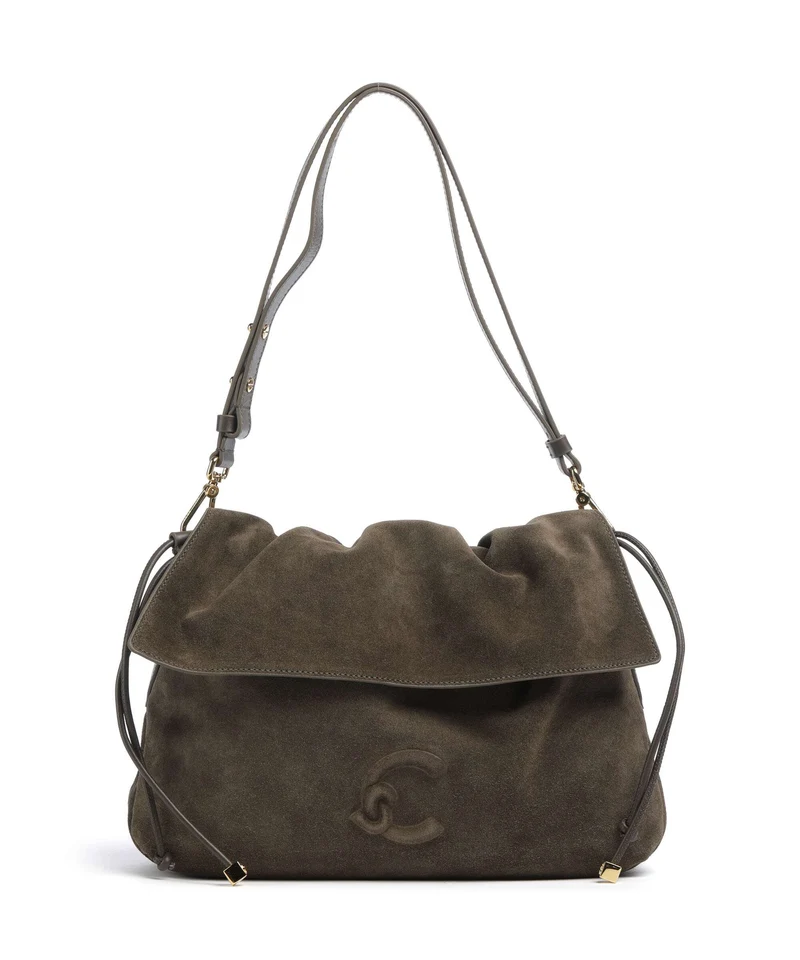 Coccinelle Lidia Suede Borsa hobo fango