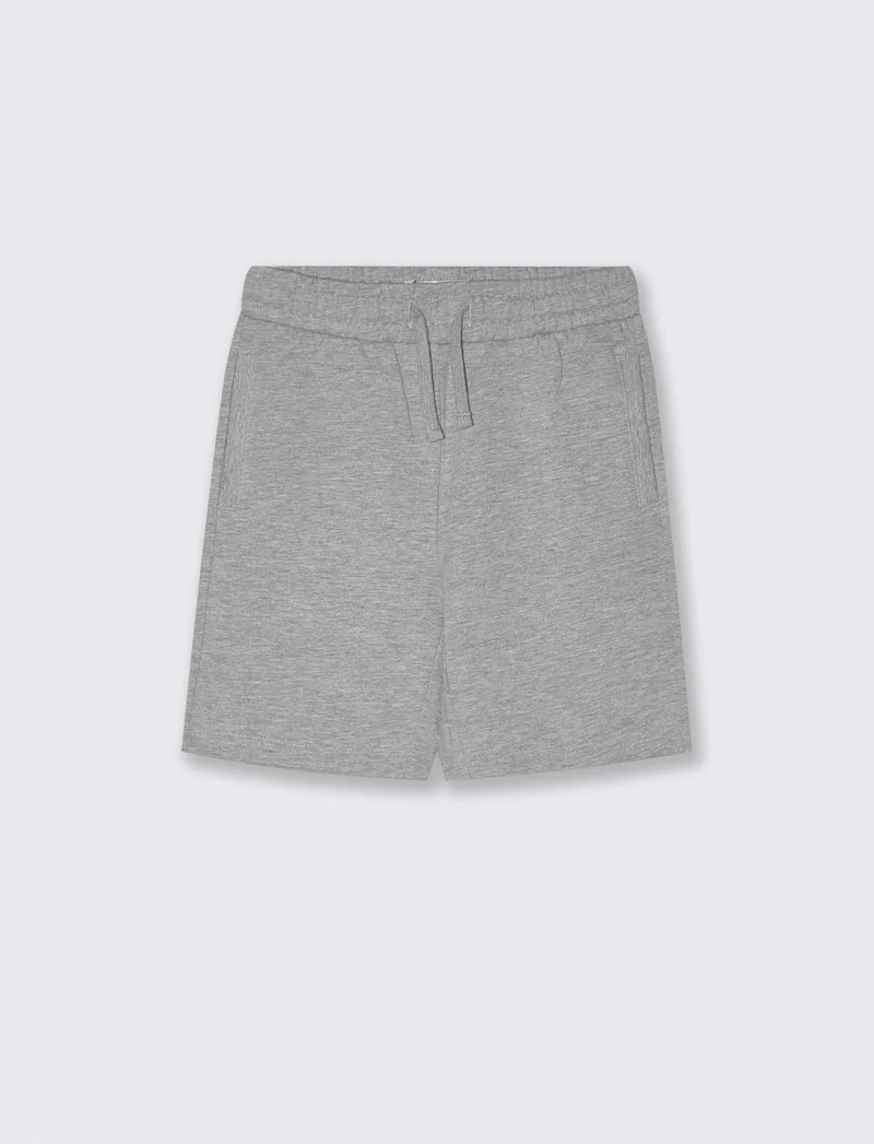 Bermuda in felpa 100% cotone per tutti - Grigio mel.