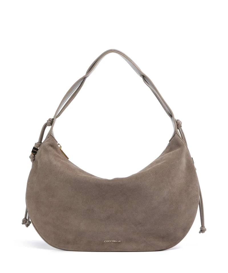 Coccinelle Thess Suede Borsa hobo warm taupe