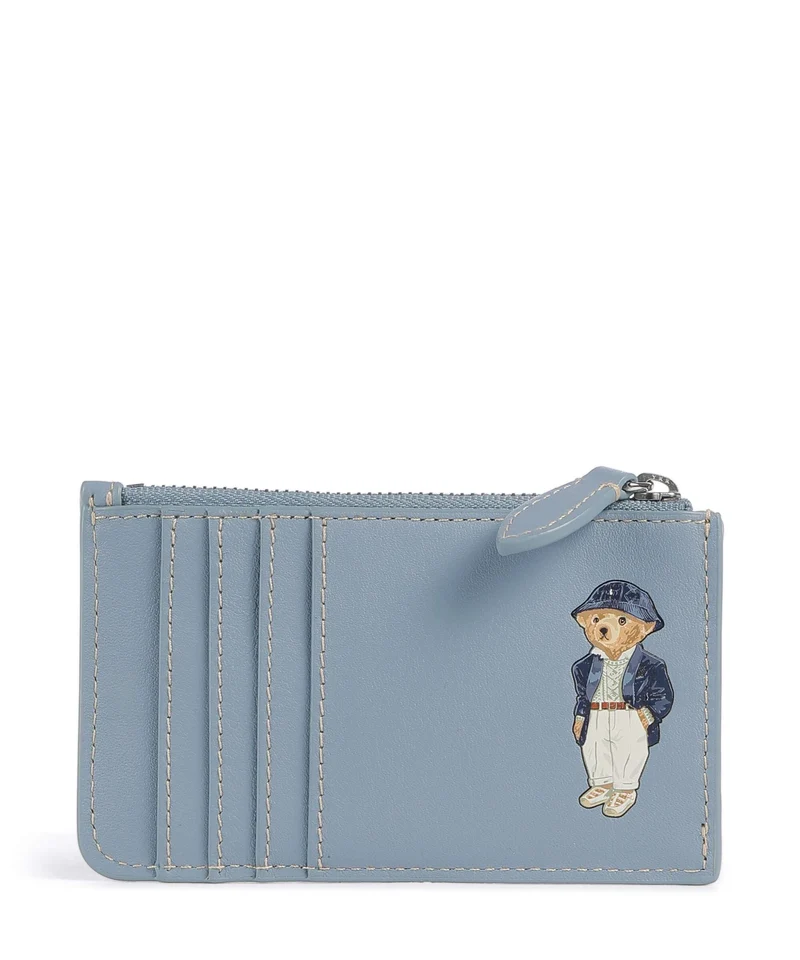 Polo Ralph Lauren Bear Porta carte di credito faded denim