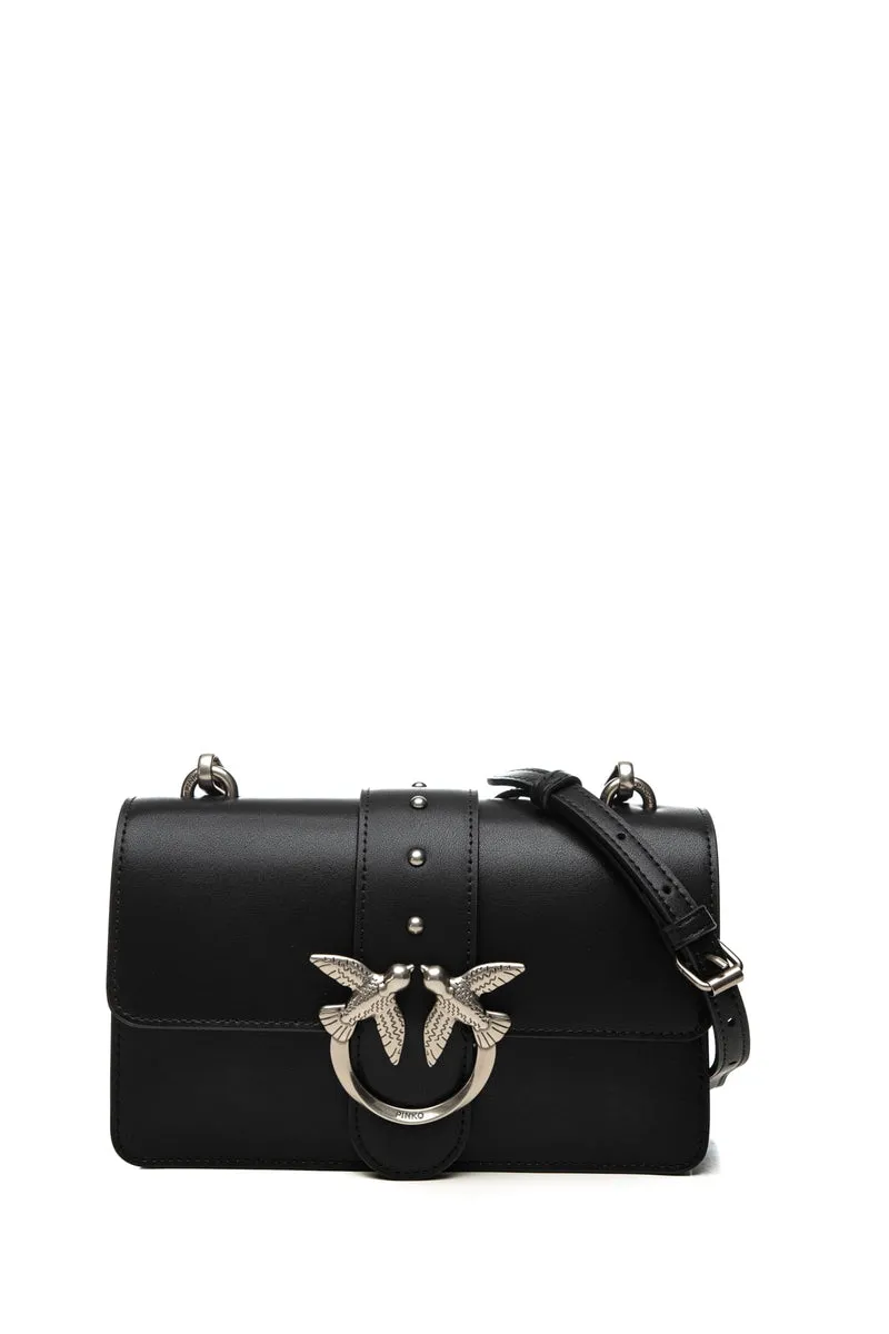 Borsa Pinko Love One Mini Steel Da Donna Nera In Pelle