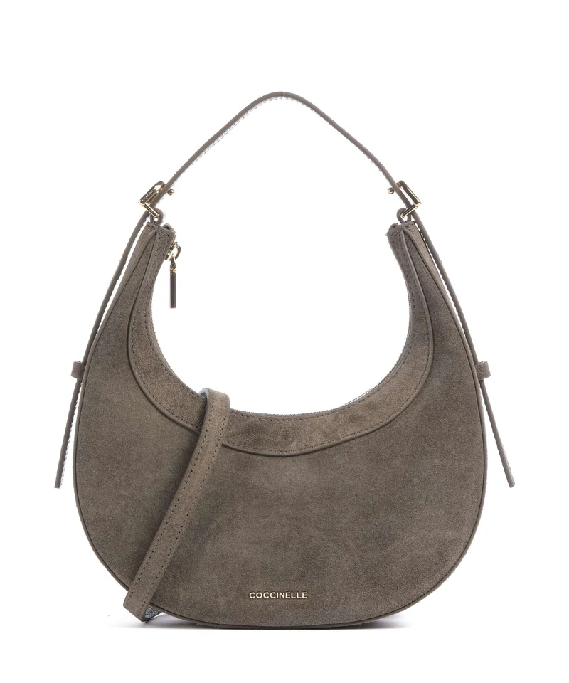 Coccinelle Whisper Suede Borsa a spalla fango