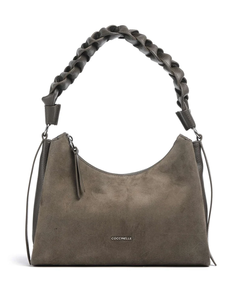 Coccinelle Boheme Suede Borsa a spalla fango