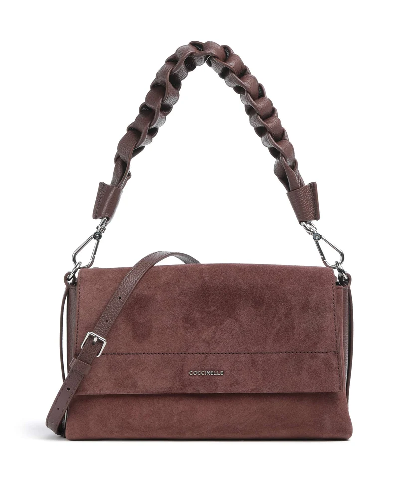 Coccinelle Boheme Suede Borsa a spalla berry