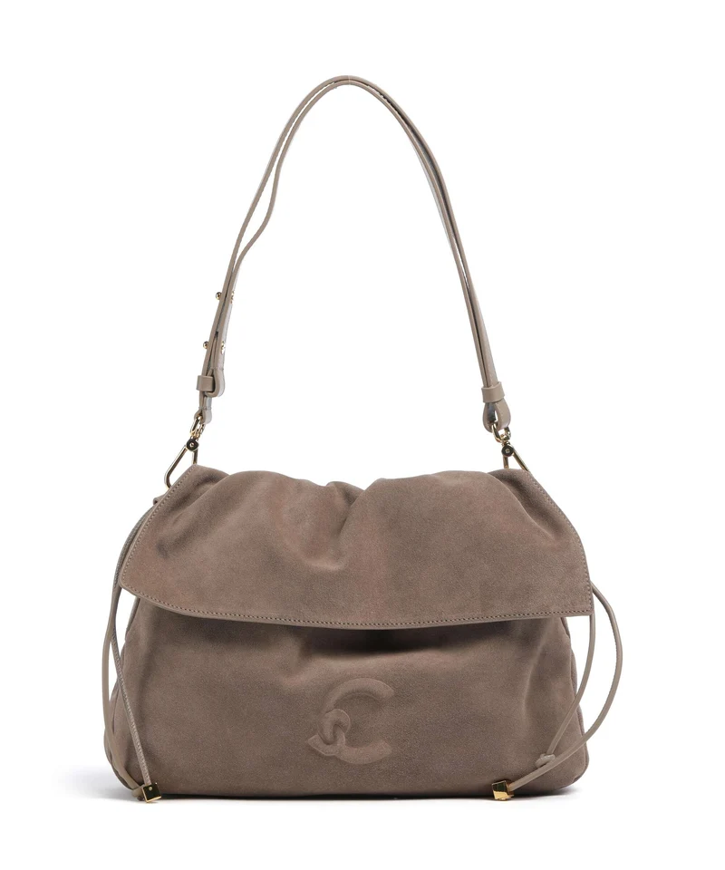 Coccinelle Lidia Suede Borsa hobo warm taupe