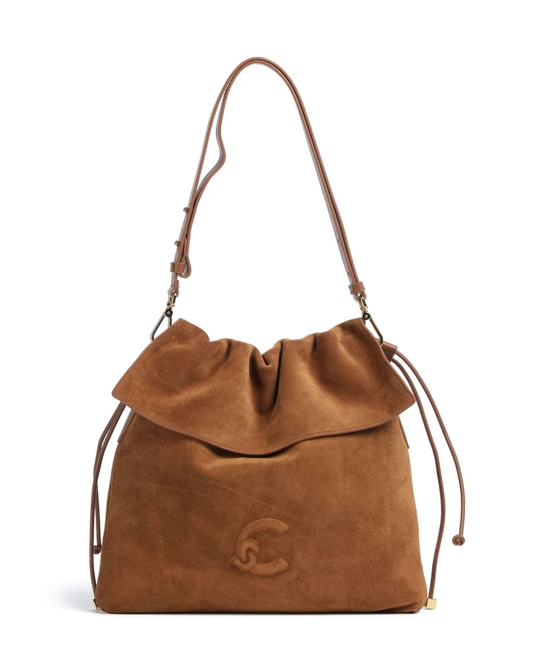 Coccinelle Lidia Suede Borsa hobo cognac