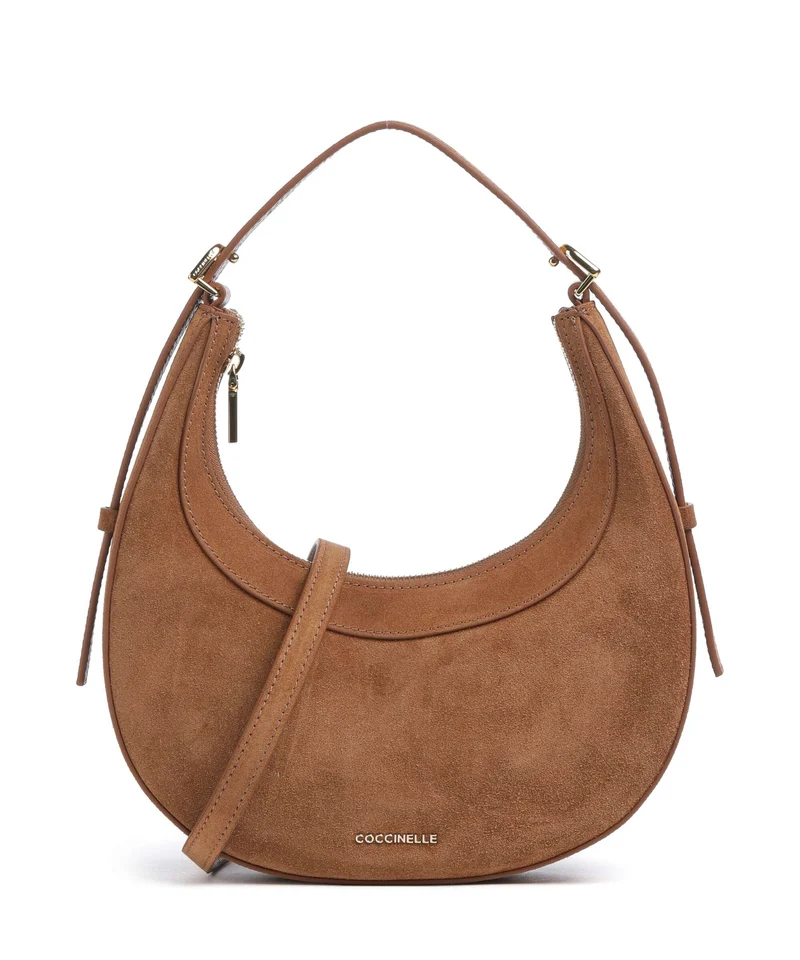 Coccinelle Whisper Suede Borsa a spalla cognac