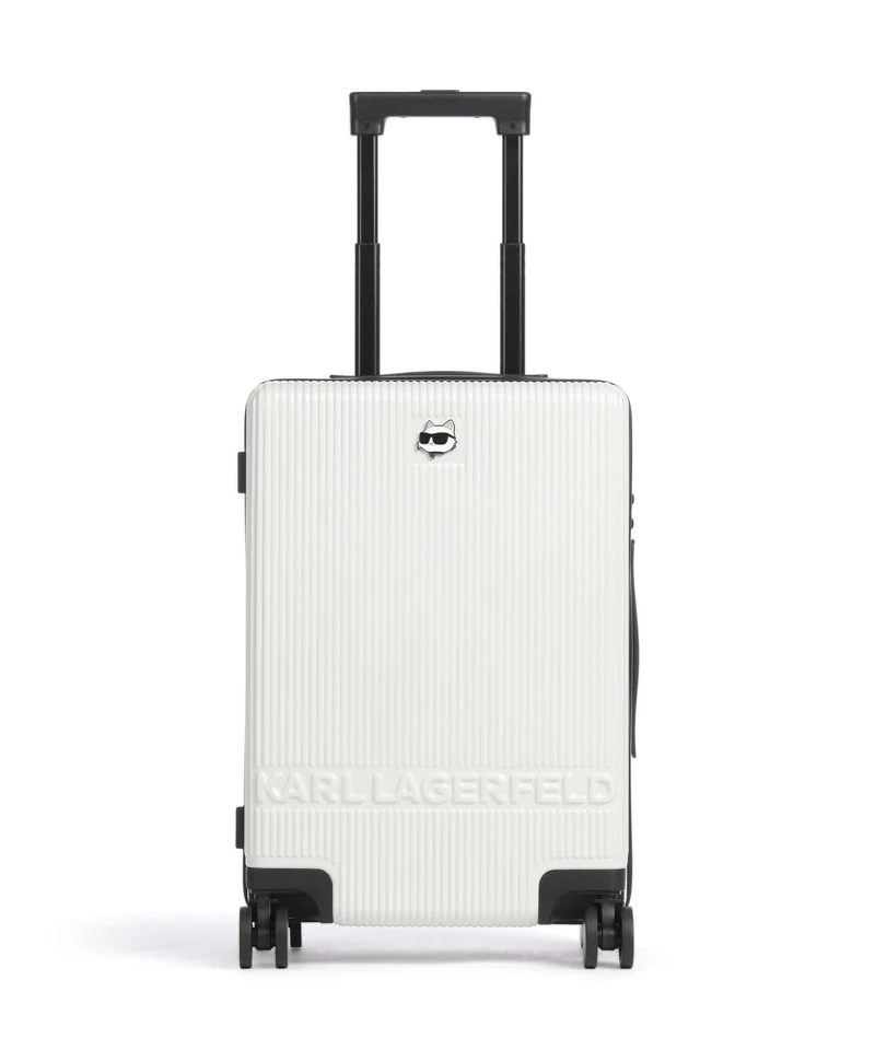 Karl Lagerfeld Ikon Choupette Valigia trolley (4 ruote) off white